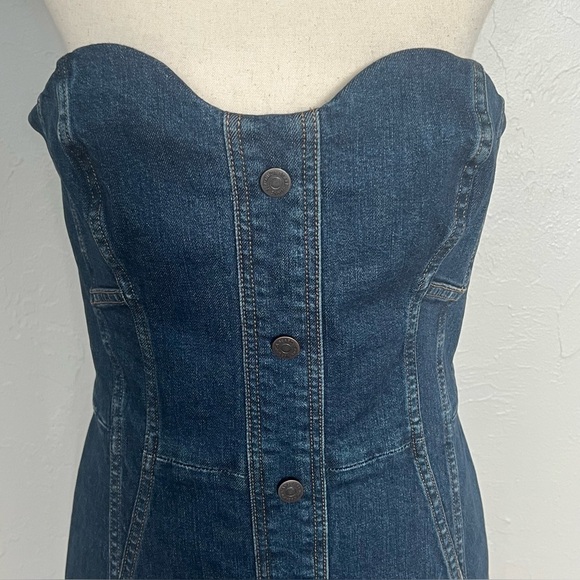 NWT Veronica Beard Denim Sheath Dress Size 12 Midi Liza - Picture 5 of 12